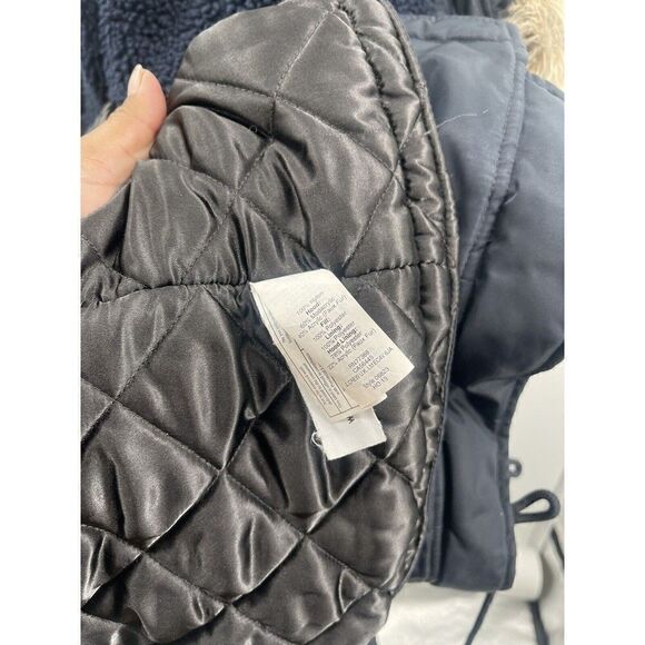 J. Crew  womans parka jacket xxs blue faux fur hoodie puffer - Picture 6 of 8